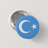 Badge Rond 2,50 Cm Drapeau ouïghour/Turkestan oriental (Devant & derrière)