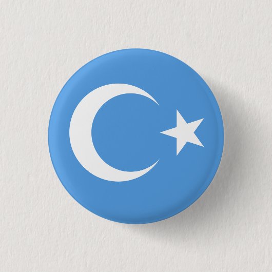 Badge Rond 2,50 Cm Drapeau ouïghour/Turkestan oriental (Devant)