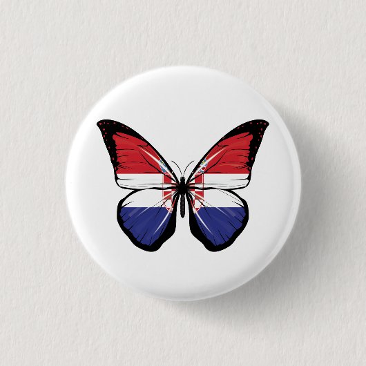 Badge Rond 2,50 Cm Drapeau papillon de Croatie (Devant)