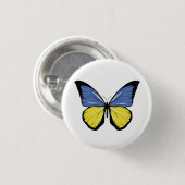 Badge Rond 2,50 Cm Drapeau papillon ukrainien (Devant & derrière)
