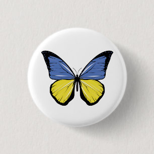 Badge Rond 2,50 Cm Drapeau papillon ukrainien