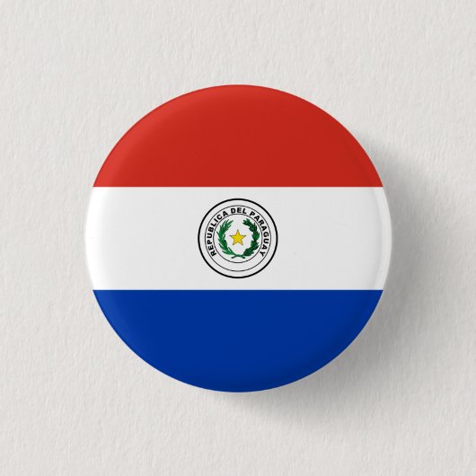 Badge Rond 2,50 Cm Drapeau paraguayen, Drapeau du Paraguay (Devant)