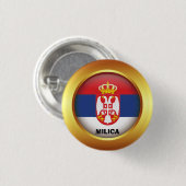 Badge Rond 2,50 Cm Drapeau patriotique de Serbie (Devant & derrière)