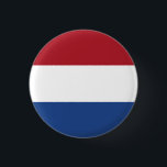 Badge Rond 2,50 Cm Drapeau Pays-Bas tricolore<br><div class="desc">Drapeau du Pays-Bas: "Je maintiendrai". 
Il est composé de trois bandes horizontales : rouge,  blanc et bleu.</div>