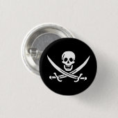Badge Rond 2,50 Cm Drapeau Pirate Jolly Roger (Devant & derrière)