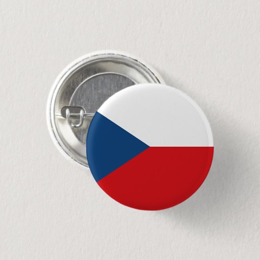 Badge Rond 2,50 Cm Drapeau République tchèque (Devant & derrière)