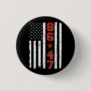 Badge Rond 2,50 Cm Drapeau rétro Vintage USA 86 47 Anti Trump