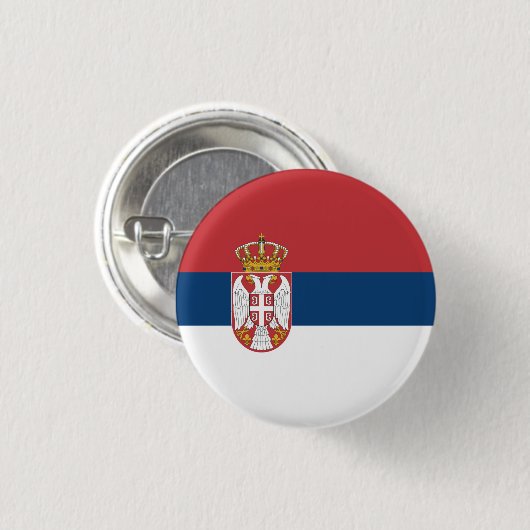 Badge Rond 2,50 Cm Drapeau serbe, Drapeau serbe (Devant & derrière)