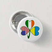 Badge Rond 2,50 Cm Drapeau Shamrock ukrainien (Devant & derrière)