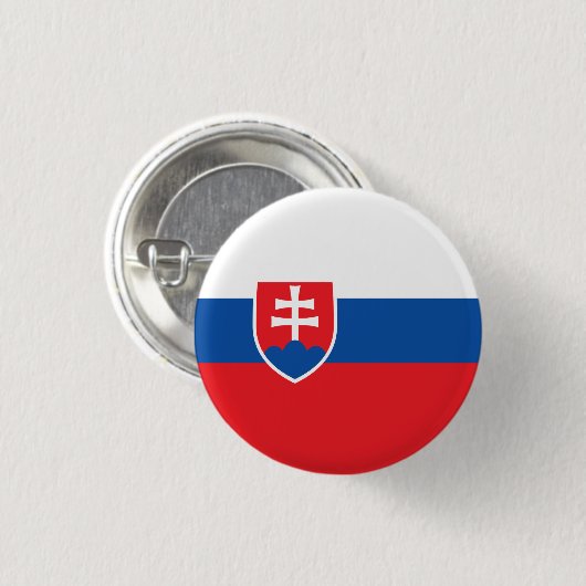 Badge Rond 2,50 Cm Drapeau slovaque, Drapeau slovaque (Devant & derrière)