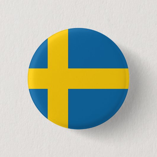 Badge Rond 2,50 Cm Drapeau Suède (Devant)