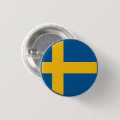Badge Rond 2,50 Cm Drapeau suédois (Devant & derrière)
