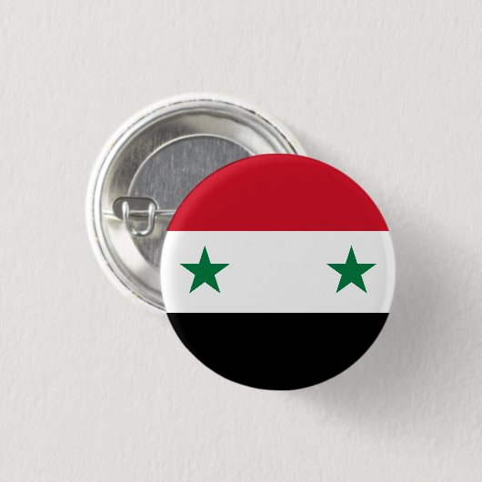 Badge Rond 2,50 Cm Drapeau syrien (Devant & derrière)