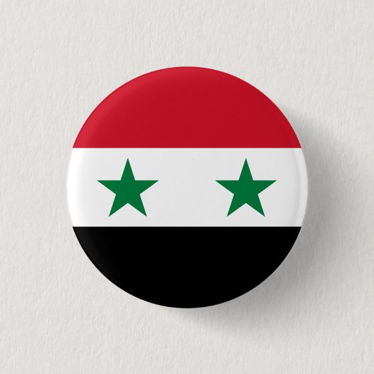 Badge Rond 2,50 Cm Drapeau syrien, Drapeau de Syrie (Devant)
