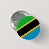 Badge Rond 2,50 Cm Drapeau tanzanien, Drapeau de Tanzanie (Devant & derrière)
