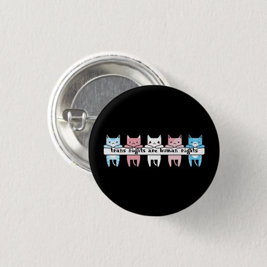 Badge Rond 2,50 Cm Drapeau transgenre Les droits transgenres de chats (Devant & derrière)