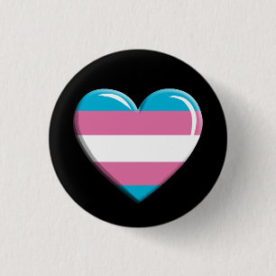 Badge Rond 2,50 Cm Drapeau Transgenre Pride Coeur en forme