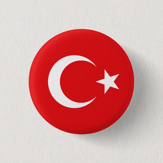 Badge Rond 2,50 Cm Drapeau Turquie (Devant)