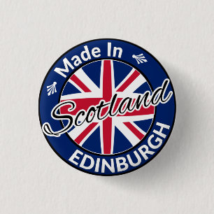 Badge Rond 2,50 Cm Drapeau Union Jack d'Edimbourg en Ecosse