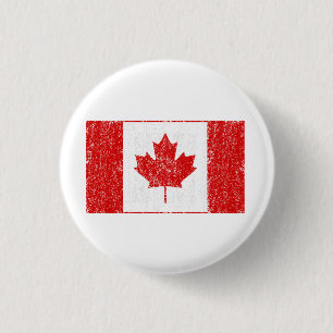 Badge Rond 2,50 Cm Drapeau vintage Canada Drapeau canadien