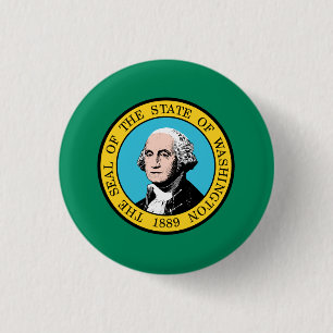 Badge Rond 2,50 Cm Drapeau Washington