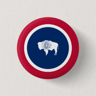 Badge Rond 2,50 Cm Drapeau Wyomingite, Drapeau du Wyoming