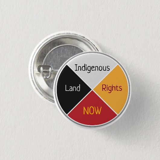 Badge Rond 2,50 Cm Droites de terre indigènes maintenant (Devant & derrière)