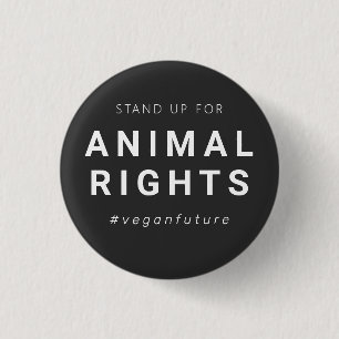 Badge Rond 2,50 Cm Droits des animaux végétaliens Typographie minim