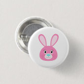 Badge Rond 2,50 Cm Drôle Bunny rose (Devant & derrière)