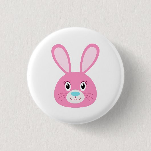 Badge Rond 2,50 Cm Drôle Bunny rose (Devant)