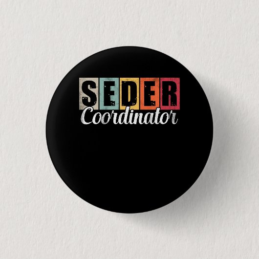 Badge Rond 2,50 Cm Drôle Coordinateur Seder Passover Juif Passover L (Devant)