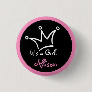 Badge Rond 2,50 Cm Drôle Couronne blanche + votre backgr. & texte