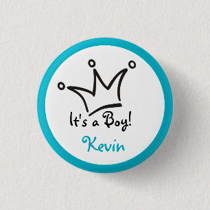 Badge Rond 2,50 Cm Drôle Couronne noir + votre dorsaire. & texte