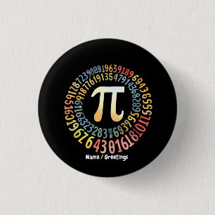 Badge Rond 2,50 Cm Drôle de jour de Pi nombres en spirale mathématiqu
