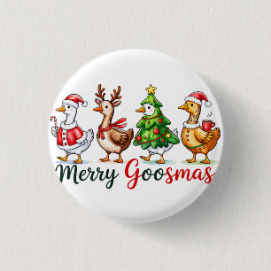 Badge Rond 2,50 Cm Drôle Noël Silly Goose
