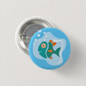 Badge Rond 2,50 Cm Drôle Poisson élégant (Devant & derrière)