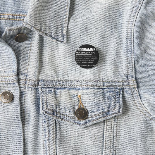 Badge Rond 2,50 Cm Drôle Programmer Code Développeur Définition (En situation)