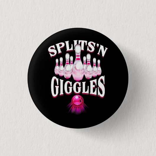Badge Rond 2,50 Cm Drôle Splings _n Giggles Bowling Team Bowler Sport (Devant)