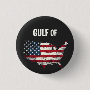 Badge Rond 2,50 Cm Drôle Trump USA Carte Drapeau