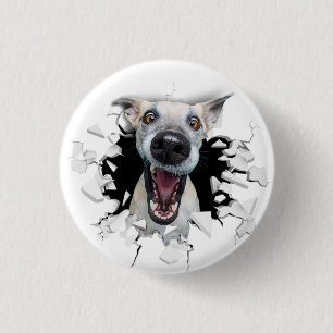 Badge Rond 2,50 Cm Drôle visage chien