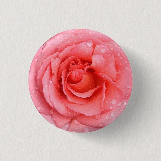 Badge Rond 2,50 Cm Drops d'eau rose romantique (Devant)