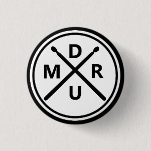 Badge Rond 2,50 Cm Drummer: Drum Sticks Percussion Lover