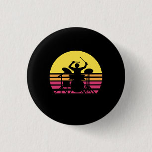 Badge Rond 2,50 Cm Drummer Drummer Drumming