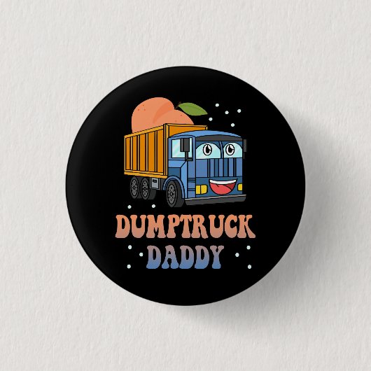Badge Rond 2,50 Cm Dumptruck Daddy Retro Super Père Day Constructi (Devant)
