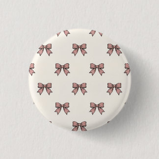 Badge Rond 2,50 Cm Dusty Rose Pink Ribbon Bows Coquette Birthday Part