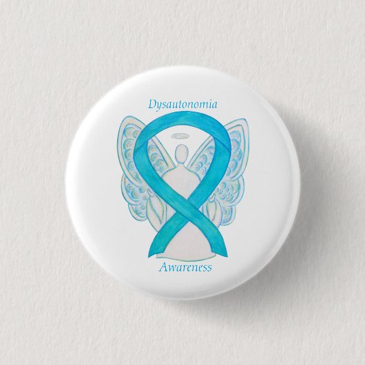 Badge Rond 2,50 Cm Dysautonomia Sensibilisation Ruban Angel Pins Bout (Devant)