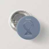 Badge Rond 2,50 Cm Dyslexia Silver Awareness Ribbon Custom Pin (Devant & derrière)
