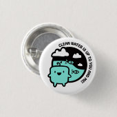 Badge Rond 2,50 Cm Eau propre (Devant & derrière)