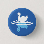 Badge Rond 2,50 Cm Eaux sereines - Conception Motif de Swan Lake (Devant)