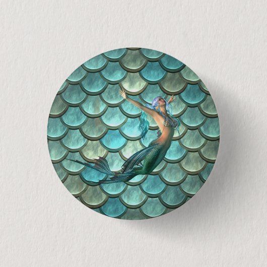 Badge Rond 2,50 Cm Écailles de queue de sirène (Devant)